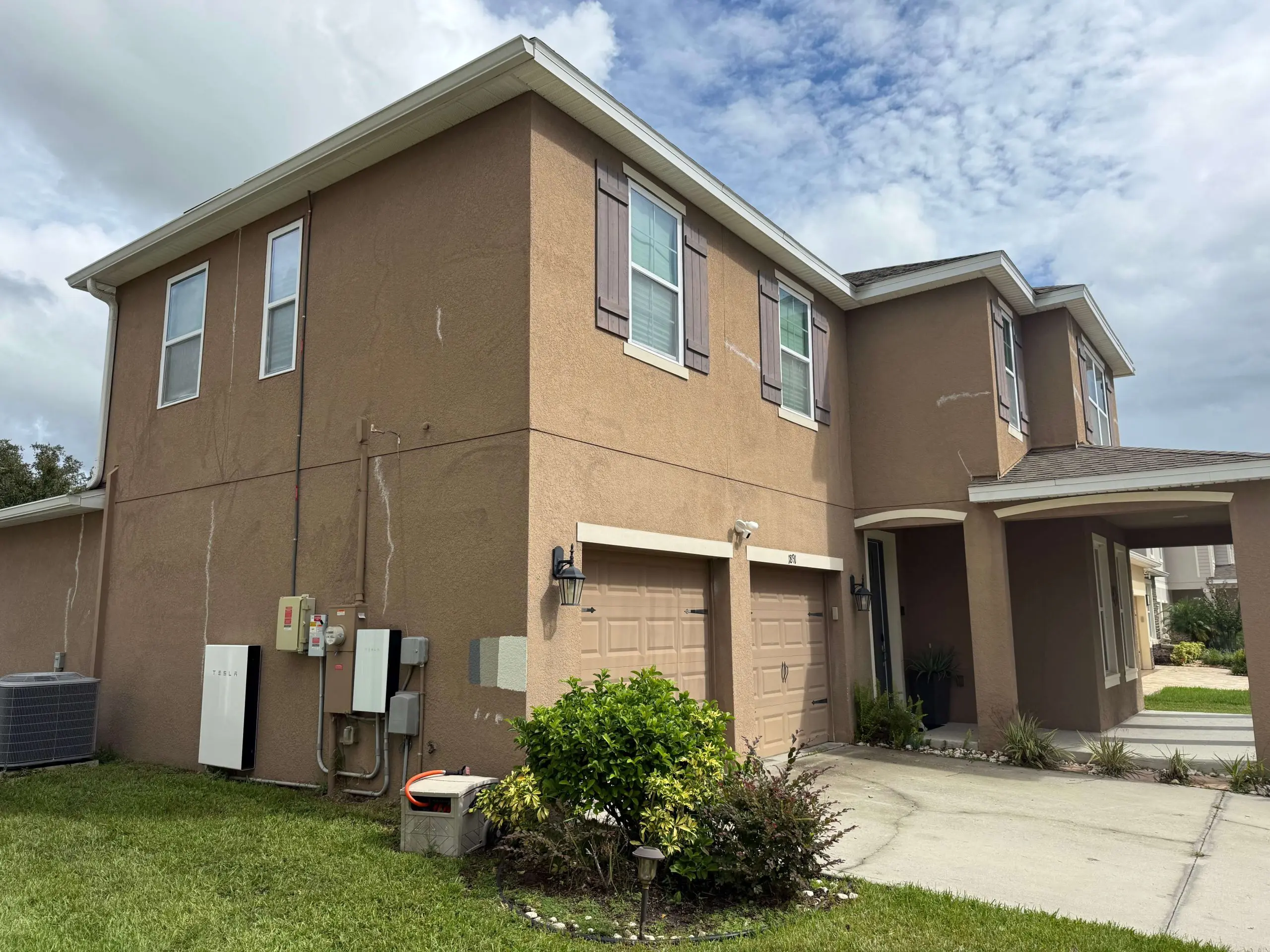stucco repair home before